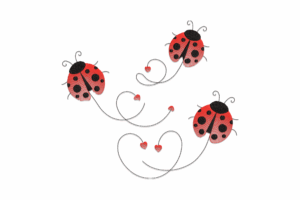 Flying Ladybugs Embroidery Design