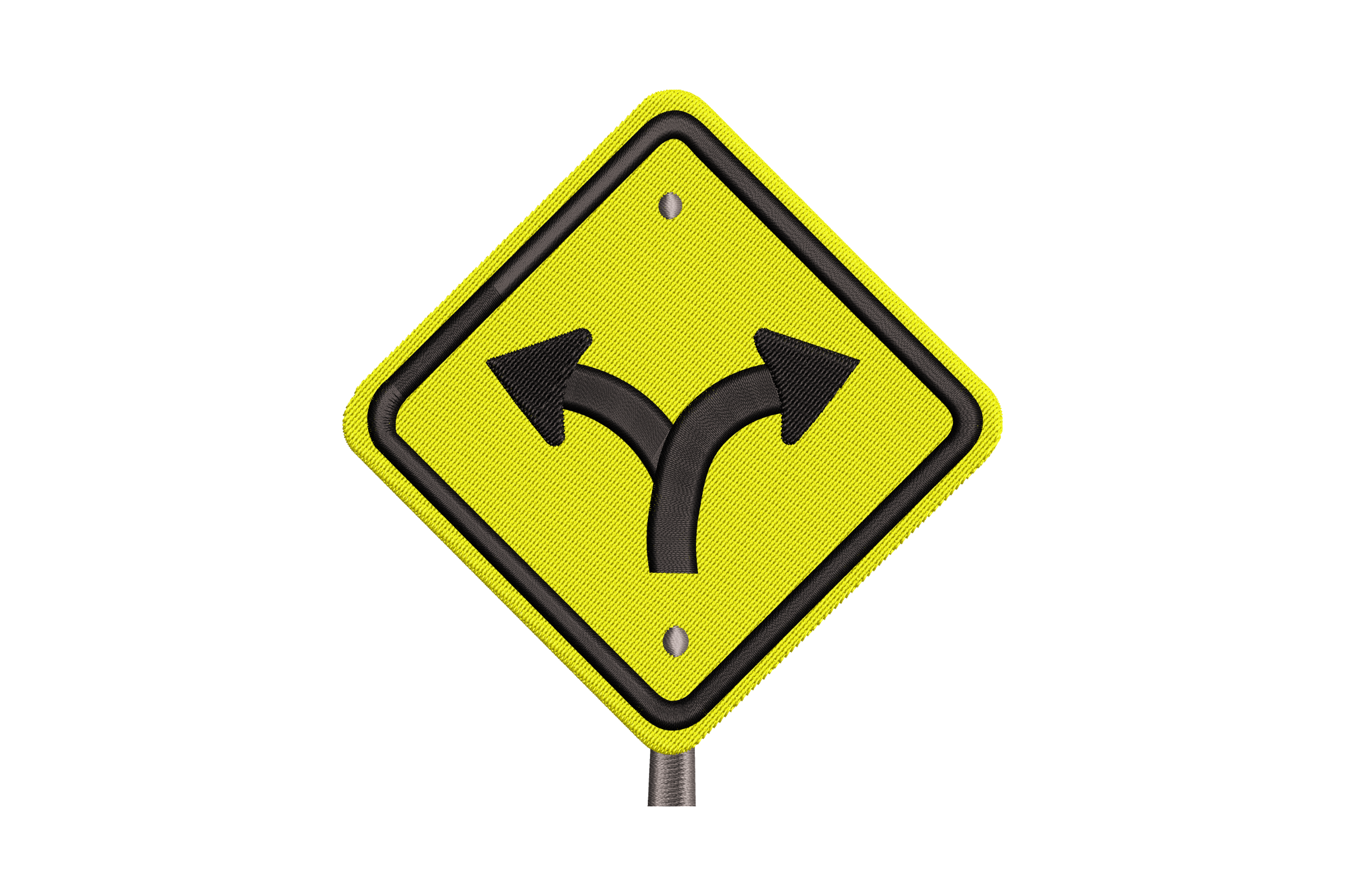 Fork in the Road Sign Embroidery Design