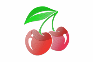 Fresh Cherry Fruit Embroidery Design