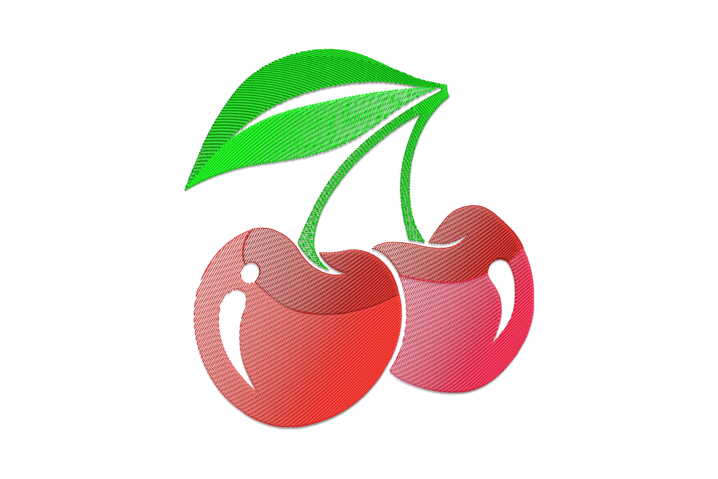 Fresh Cherry Fruit Embroidery Design