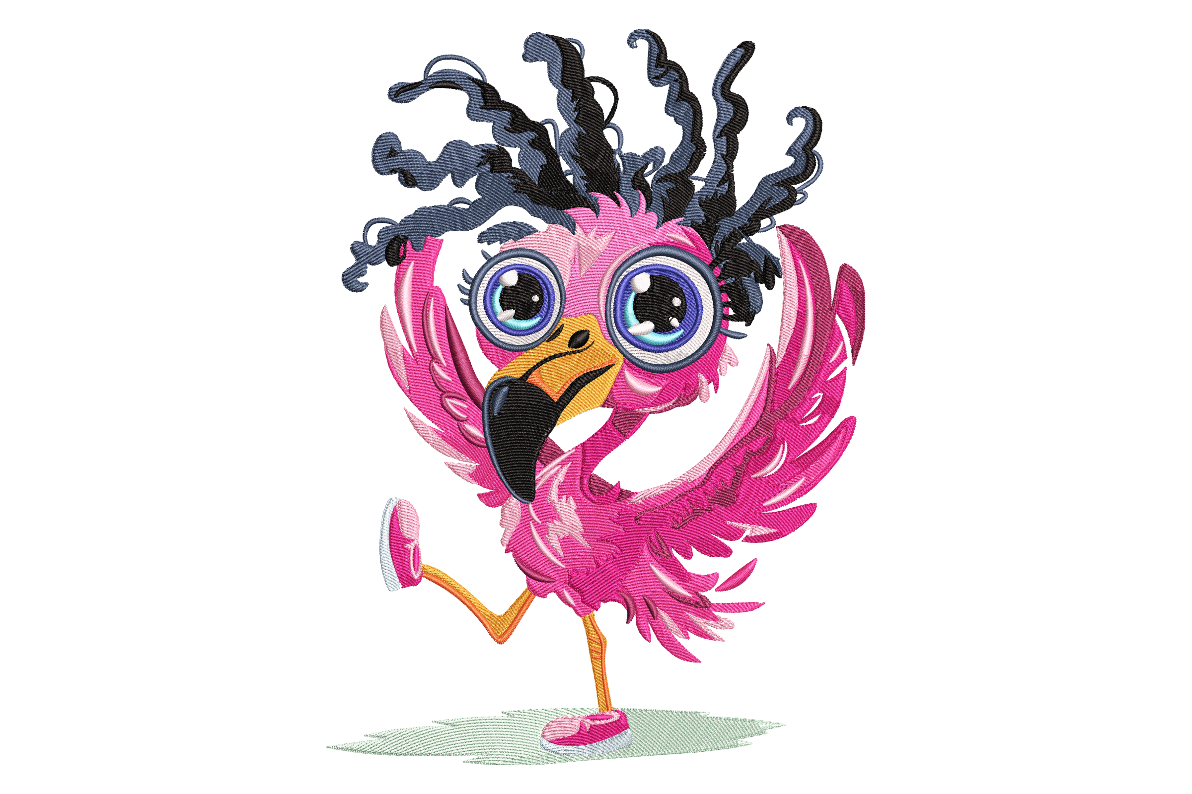 Funky Flamingo Embroidery Design