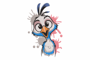 Funny Bird Embroidery Design