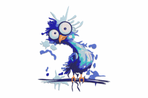 Funny Blue Bird Embroidery Design