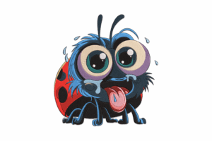 Funny Cartoon Ladybug Embroidery Design
