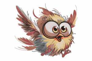 Funny Cartoon Owl Embroidery Design