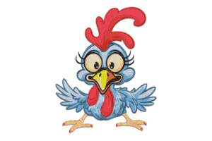 Funny Chicken Embroidery Design