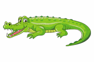 Funny Crocodile Embroidery Design