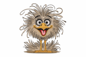 Funny Fuzzy Bird Embroidery Design
