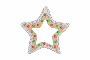 Gingerbread Star Cookie Embroidery Design