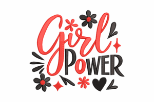 Girl Power Embroidery Design