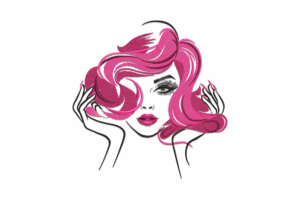 Glamorous Woman Face Embroidery Design