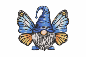 Gnome with Butterfly Wings Embroidery Design