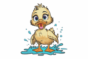 Happy Duckling Embroidery Design