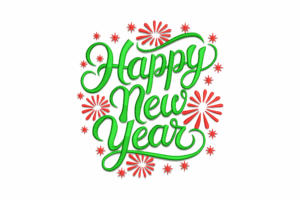 Happy New Year Machine Embroidery Design
