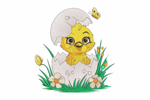 Hatching Chick Embroidery Design