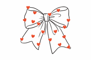 Heart Polka Dot Bow Embroidery Design