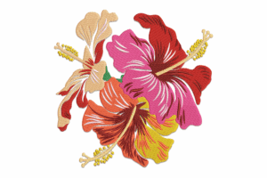 Hibiscus Flowers Embroidery Design
