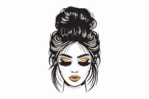 High Bun Beauty Embroidery Design