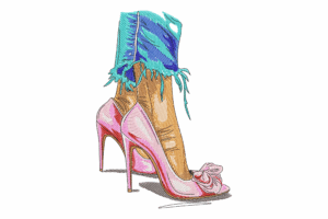 High Heel Shoes Embroidery Design