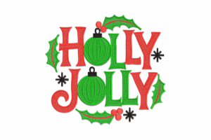Holly Jolly Christmas Embroidery Design