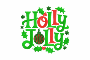 Holly Jolly Embroidery Design