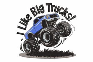 I Like Big Trucks Embroidery Design