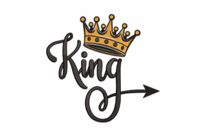 King with Crown & Arrow Embroidery Design