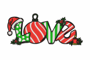 LOVE Christmas Embroidery Design