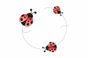 Ladybug Circle Embroidery Design