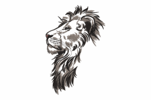 Lion Profile Embroidery Design