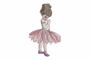 Little Ballerina Girl Embroidery Design
