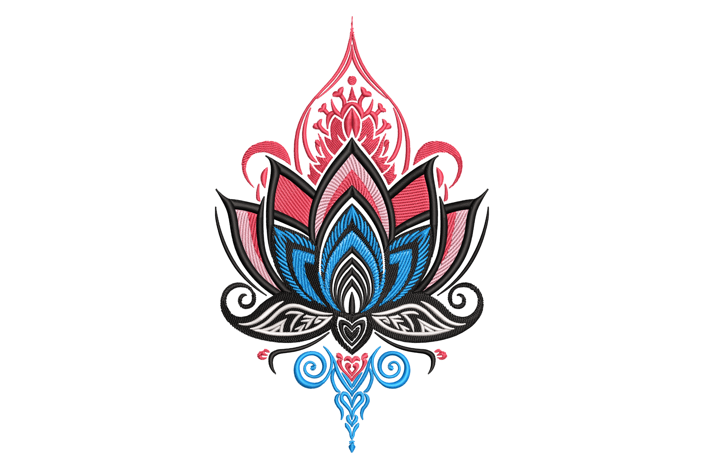 Lotus Mandala Machine Embroidery Design