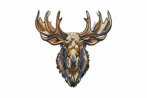 Majestic Moose Head Embroidery Design