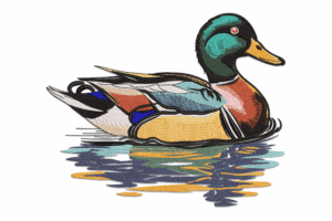 Mallard Duck Embroidery Design