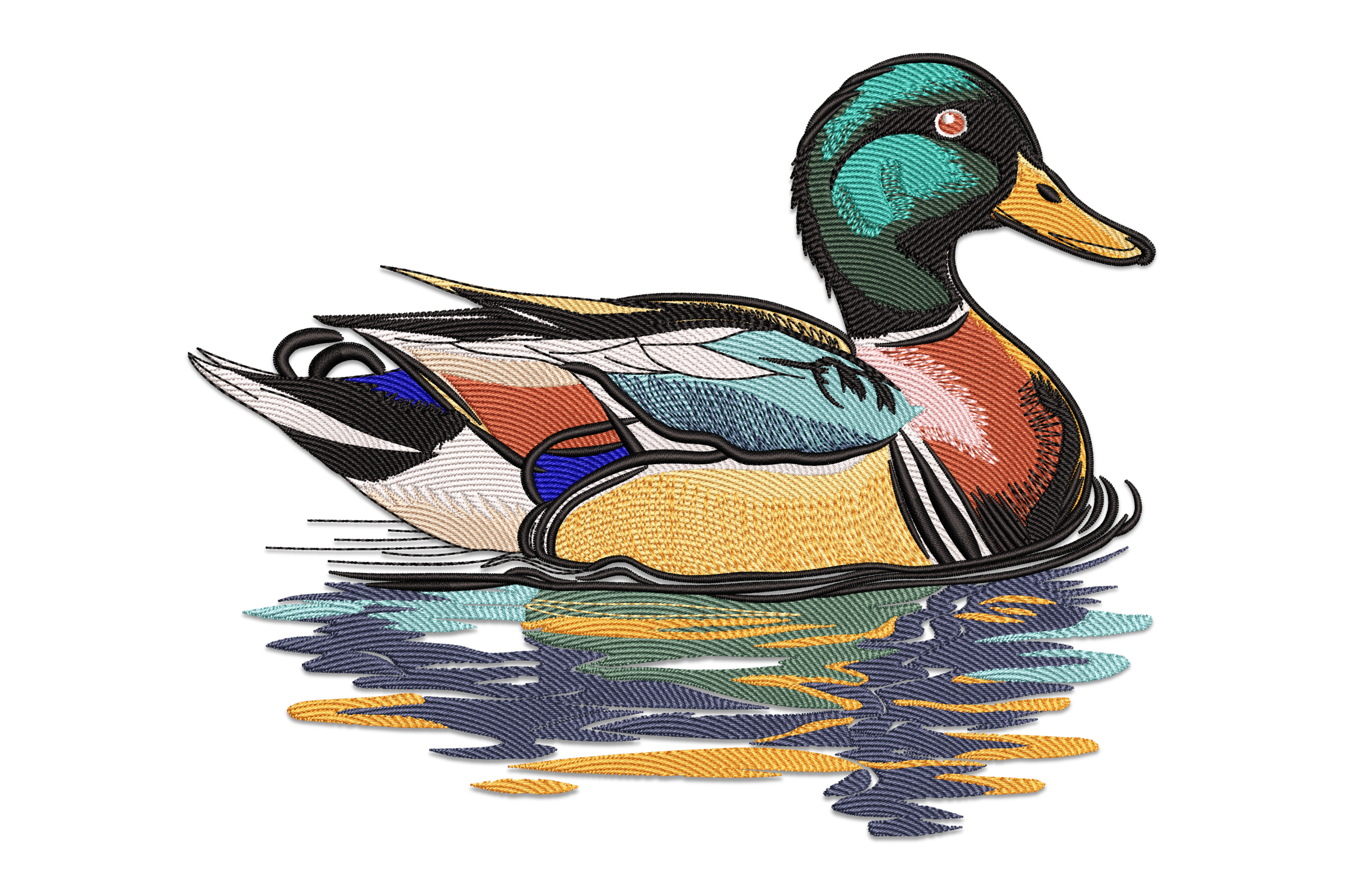 Mallard Duck Embroidery Design