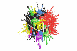 Melting Rubik’s Cube Embroidery Design