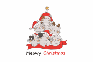 Meowy Christmas Machine Embroidery Design