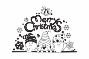 Merry Christmas Gnomes Embroidery Design