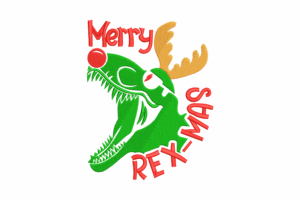 Merry Rex-Mas Embroidery Design