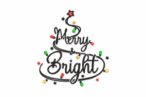 Merry and Bright Machine Embroidery Design