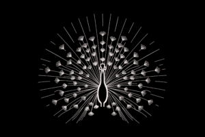 Minimalist Peacock Embroidery Design