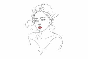 Minimalist Woman Line Art Embroidery Design