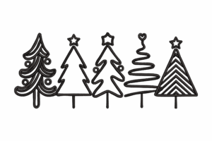 Modern Minimalist Christmas Tree Embroidery Design