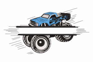 Monster Truck Machine Embroidery Design