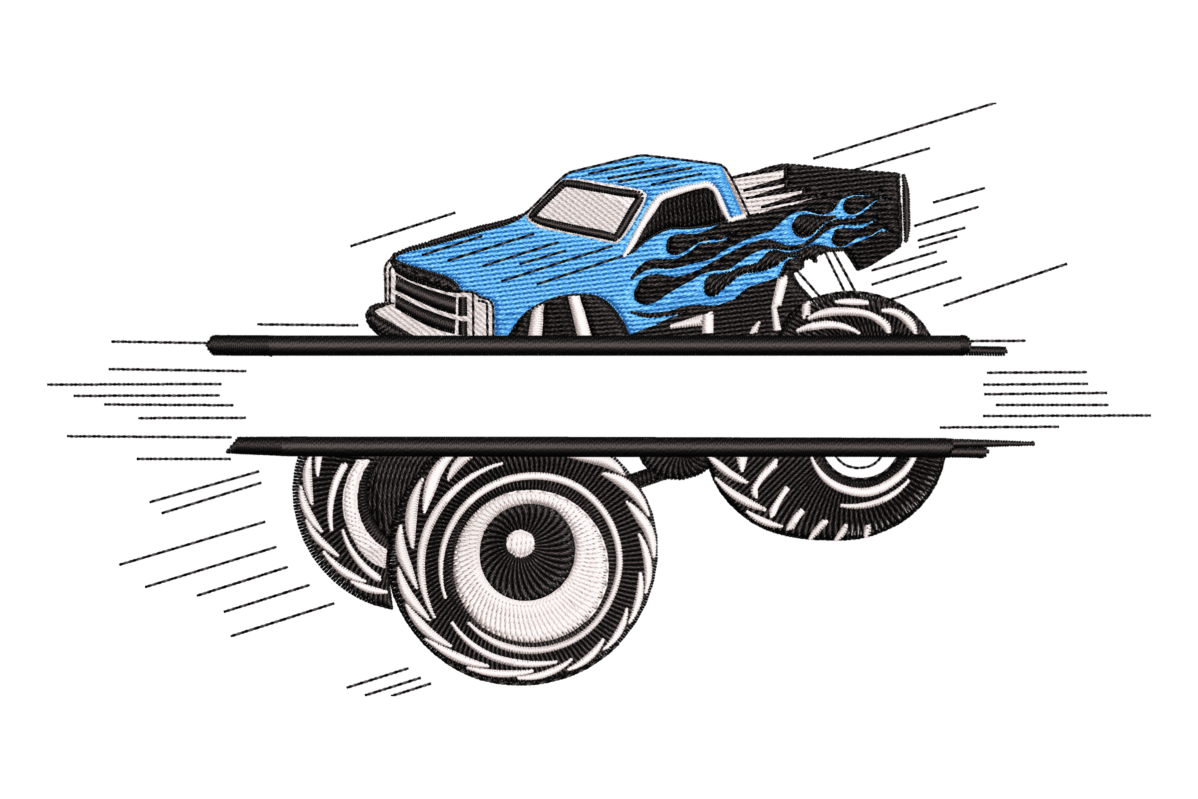 Monster Truck Machine Embroidery Design