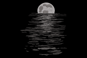Moon Reflection Embroidery Design