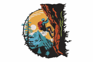 Mountain Climber Adventure Embroidery Design