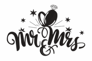 Mr & Mrs Ring Embroidery Design