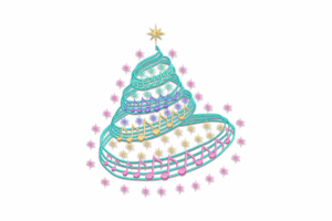 Musical Christmas Tree Embroidery Design
