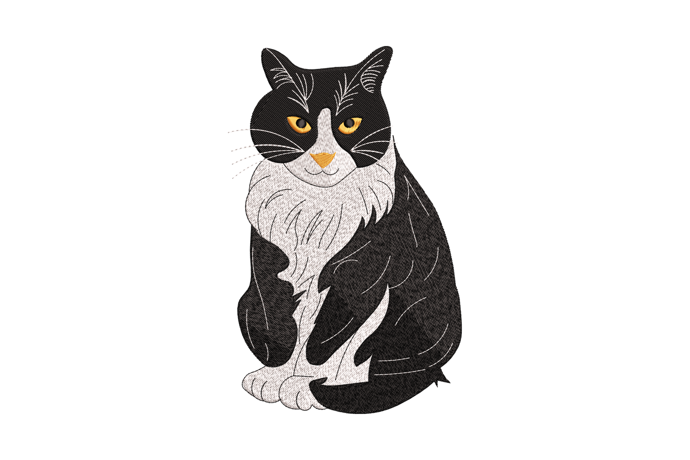 Orange & White Tabby Cat Embroidery Design